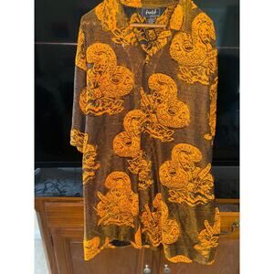 Vintage Trust Couture Collection Snake Button Down Shirt XL